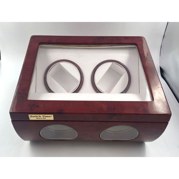 Zurich Time Mark-22 Swiss Automatic Double Watch Winder Box Wood Lacquer